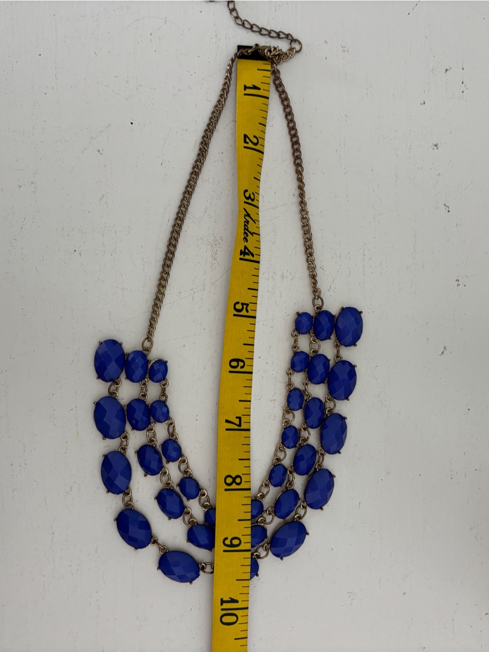 Blue Multi-Strand Statement Necklace - Picture 7 of 9